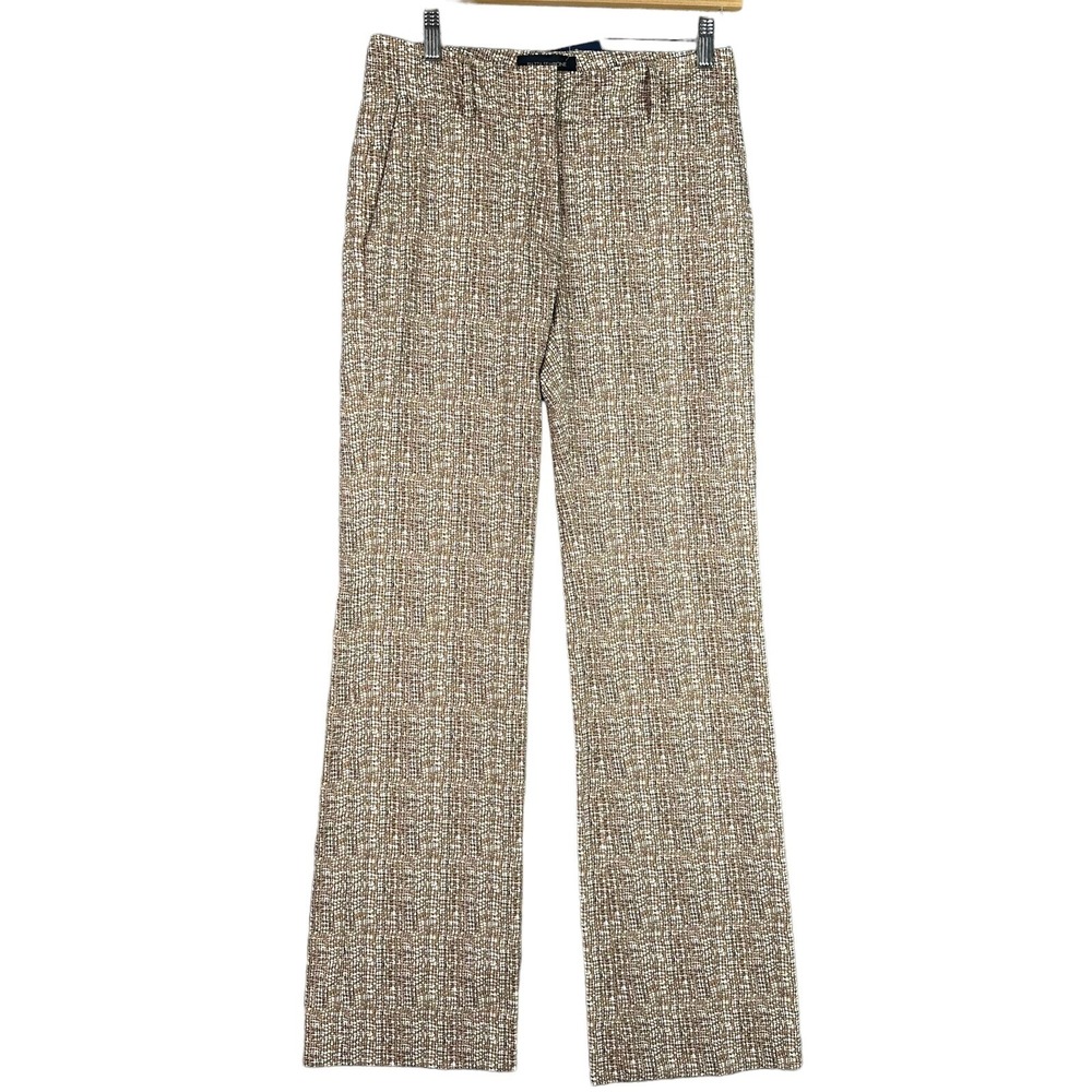 Piazza Sempione Wide Leg Pants Women's 4 Beige Boucle Tweed Made in Italy NWT